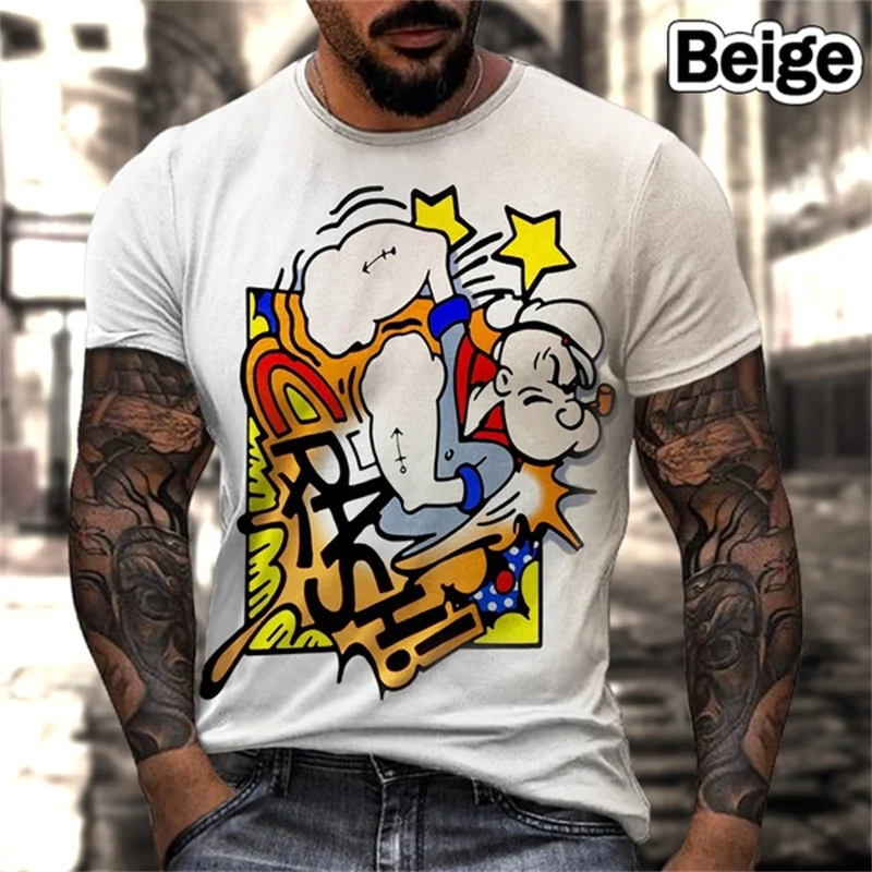 Herren Fashion Vintage 3D T-Shirt Rundhals Unisex Sommer Streetwear