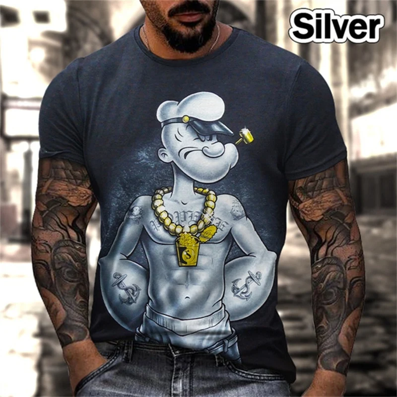 Herren Fashion Vintage 3D T-Shirt Rundhals Unisex Sommer Streetwear