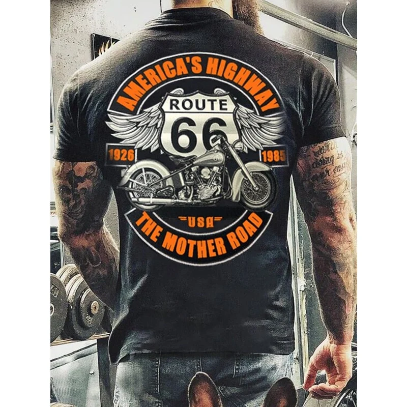 Herren Fashion Vintage Biker 3D T-Shirt Rundhals Unisex Sommer Streetwear