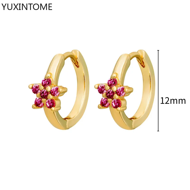 1 Paar Creolen aus 925 sterling Silber Gold Ohrringe Zirkonia Ohrstecker