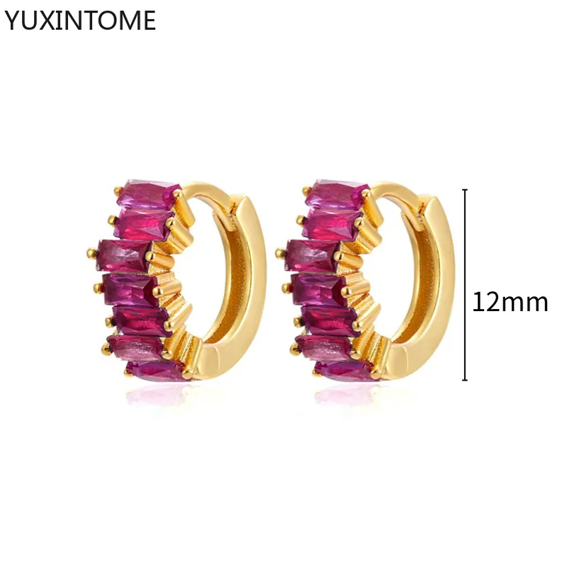 1 Paar Creolen aus 925 sterling Silber Gold Ohrringe Zirkonia Ohrstecker
