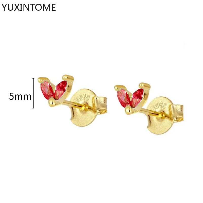 1 Paar Creolen aus 925 sterling Silber Gold Ohrringe Zirkonia Ohrstecker