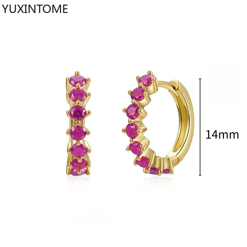 1 Paar Creolen aus 925 sterling Silber Gold Ohrringe Zirkonia Ohrstecker
