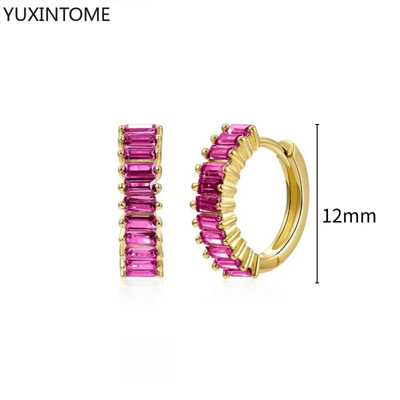 1 Paar Creolen aus 925 sterling Silber Gold Ohrringe Zirkonia Ohrstecker