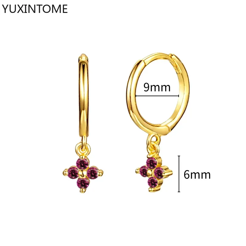 1 Paar Creolen aus 925 sterling Silber Gold Ohrringe Zirkonia Ohrstecker