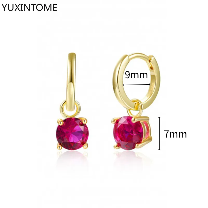 1 Paar Creolen aus 925 sterling Silber Gold Ohrringe Zirkonia Ohrstecker