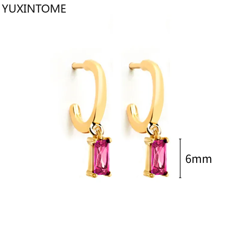 1 Paar Creolen aus 925 sterling Silber Gold Ohrringe Zirkonia Ohrstecker