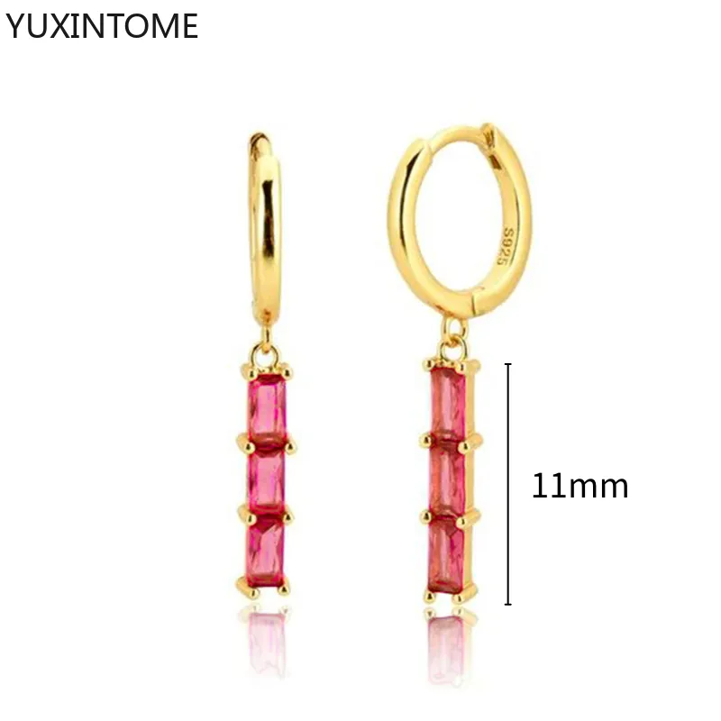 1 Paar Creolen aus 925 sterling Silber Gold Ohrringe Zirkonia Ohrstecker