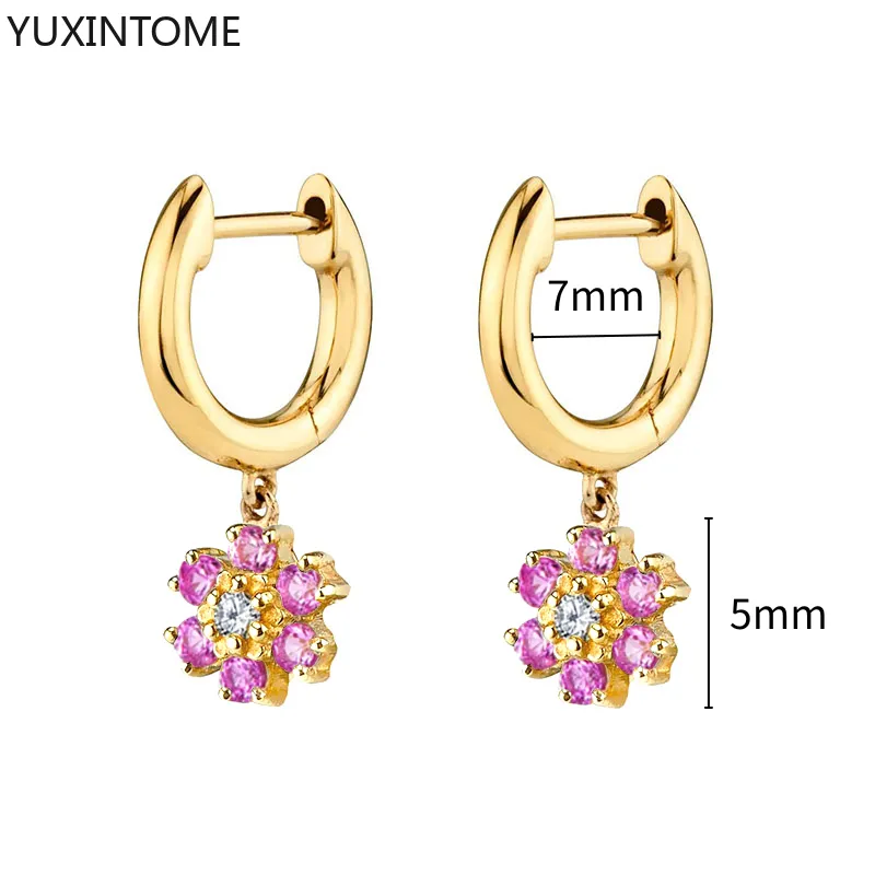 1 Paar Creolen aus 925 sterling Silber Gold Ohrringe Zirkonia Ohrstecker