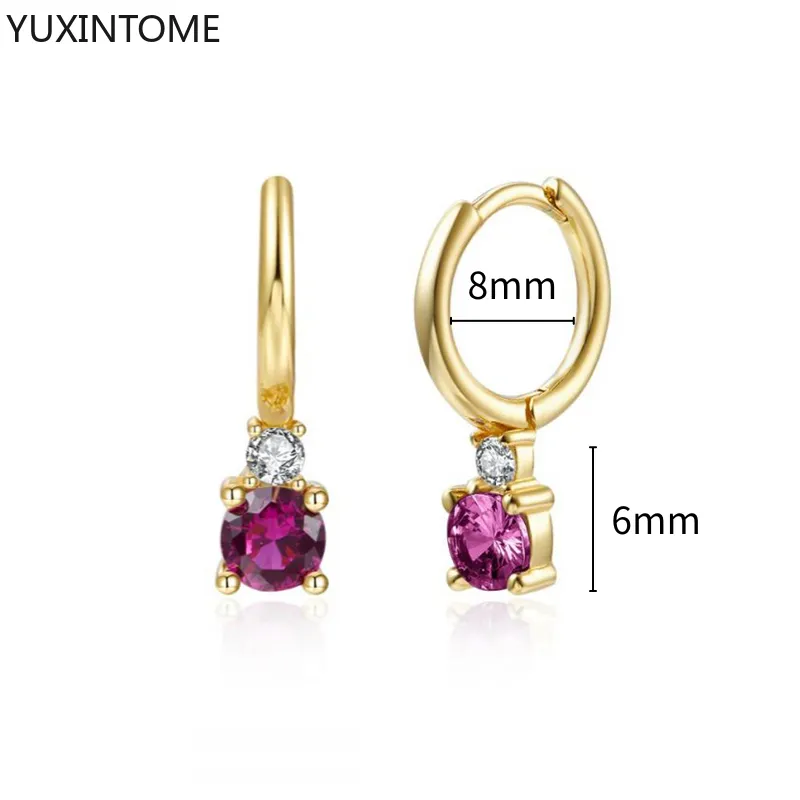 1 Paar Creolen aus 925 sterling Silber Gold Ohrringe Zirkonia Ohrstecker