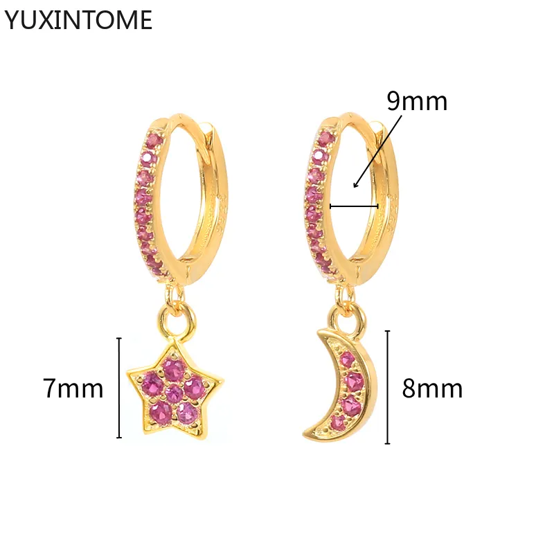 1 Paar Creolen aus 925 sterling Silber Gold Ohrringe Zirkonia Ohrstecker