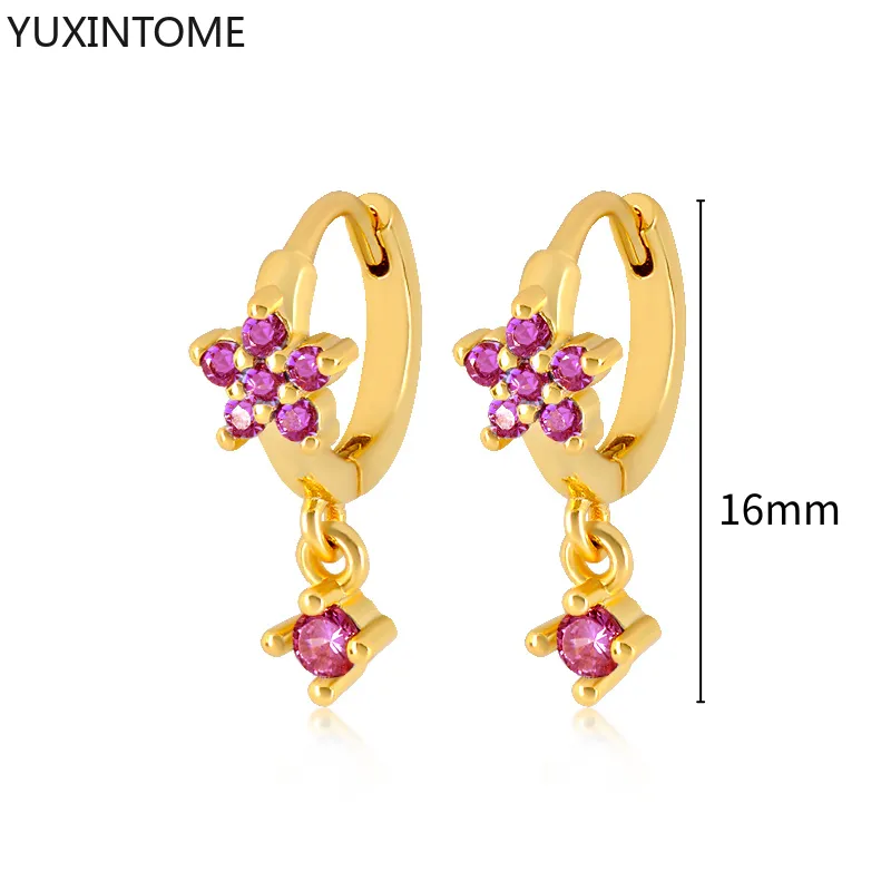 1 Paar Creolen aus 925 sterling Silber Gold Ohrringe Zirkonia Ohrstecker