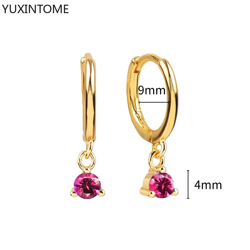 1 Paar Creolen aus 925 sterling Silber Gold Ohrringe Zirkonia Ohrstecker