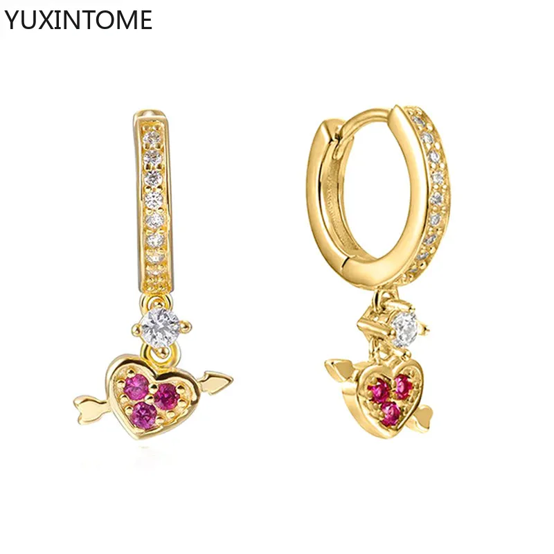 1 Paar Creolen aus 925 sterling Silber Gold Ohrringe Zirkonia Ohrstecker