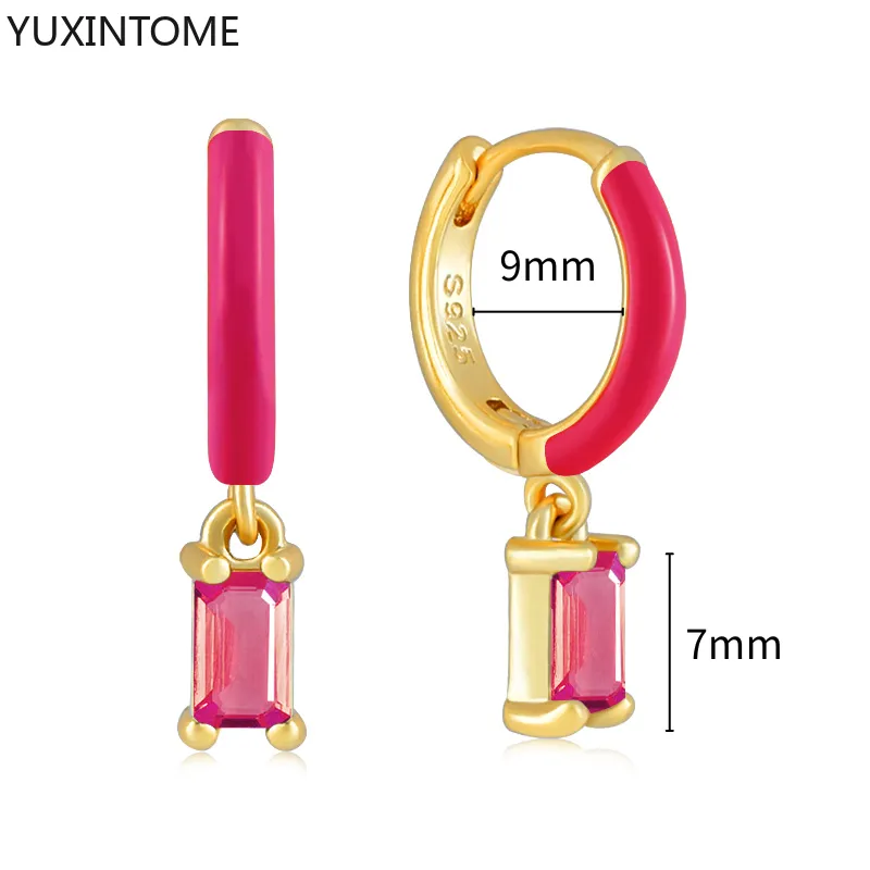 1 Paar Creolen aus 925 sterling Silber Gold Ohrringe Zirkonia Ohrstecker