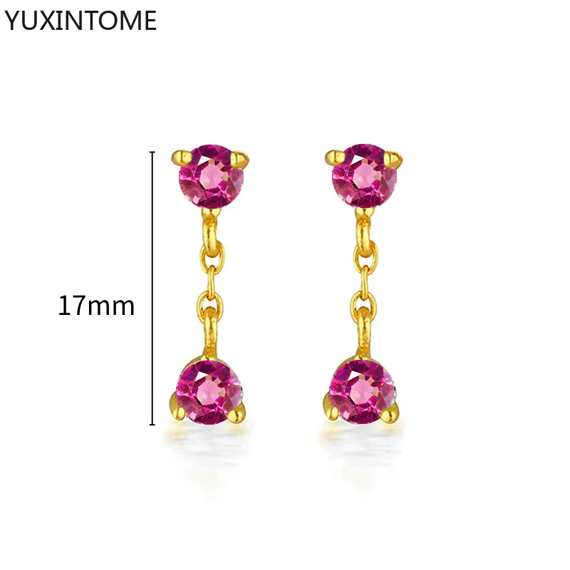 1 Paar Creolen aus 925 sterling Silber Gold Ohrringe Zirkonia Ohrstecker
