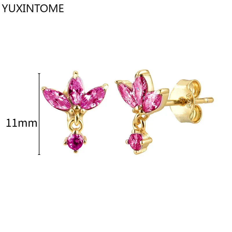 1 Paar Creolen aus 925 sterling Silber Gold Ohrringe Zirkonia Ohrstecker