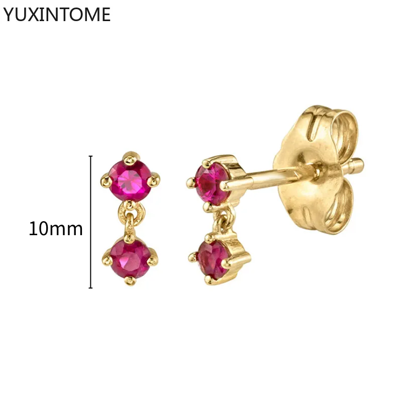 1 Paar Creolen aus 925 sterling Silber Gold Ohrringe Zirkonia Ohrstecker