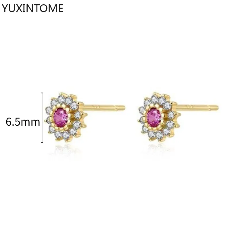 1 Paar Creolen aus 925 sterling Silber Gold Ohrringe Zirkonia Ohrstecker
