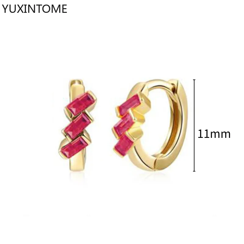 1 Paar Creolen aus 925 sterling Silber Gold Ohrringe Zirkonia Ohrstecker