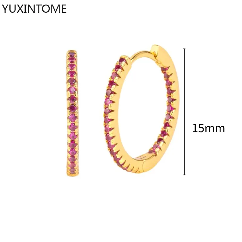 1 Paar Creolen aus 925 sterling Silber Gold Ohrringe Zirkonia Ohrstecker