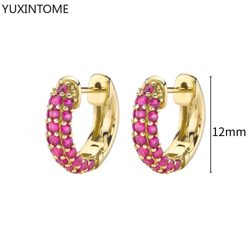 1 Paar Creolen aus 925 sterling Silber Gold Ohrringe Zirkonia Ohrstecker