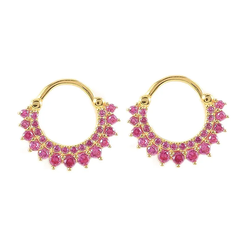 1 Paar Creolen aus 925 sterling Silber Gold Ohrringe Zirkonia Ohrstecker