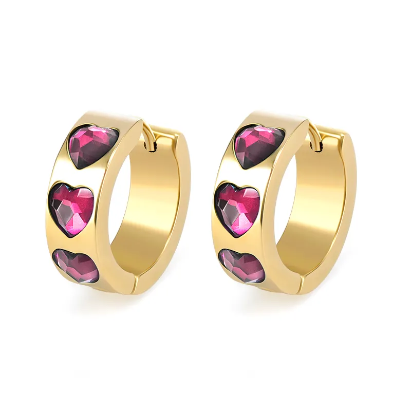 1 Paar Creolen aus 925 sterling Silber Gold Ohrringe Zirkonia Ohrstecker
