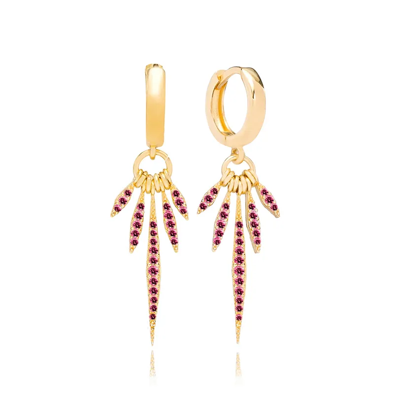 1 Paar Creolen aus 925 sterling Silber Gold Ohrringe Zirkonia Ohrstecker