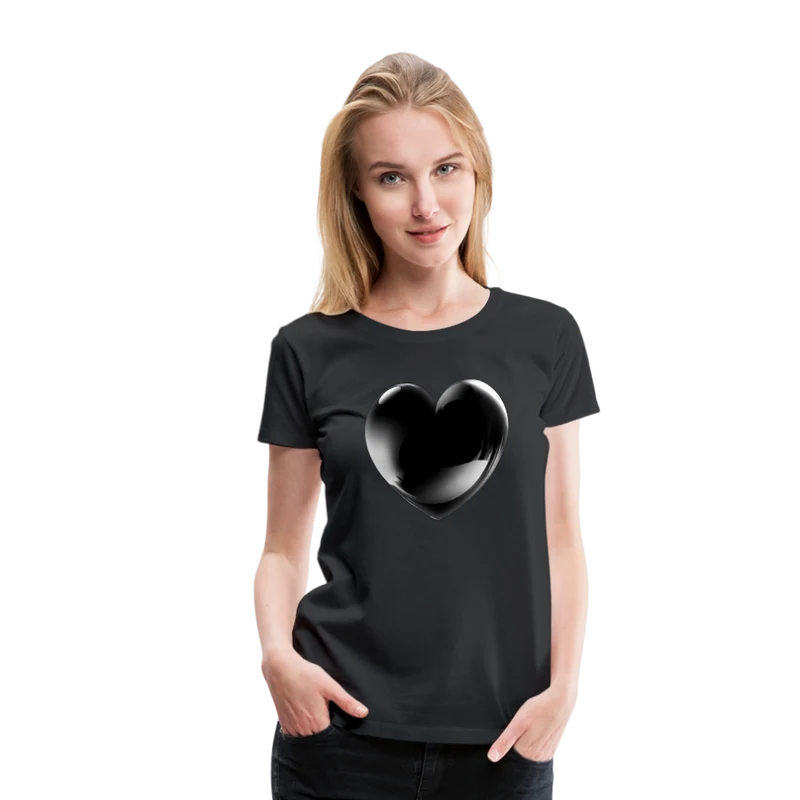 Damen Sommer Top 3D Herz T-Shirt Rundhals Streetwear lockeres Damentop