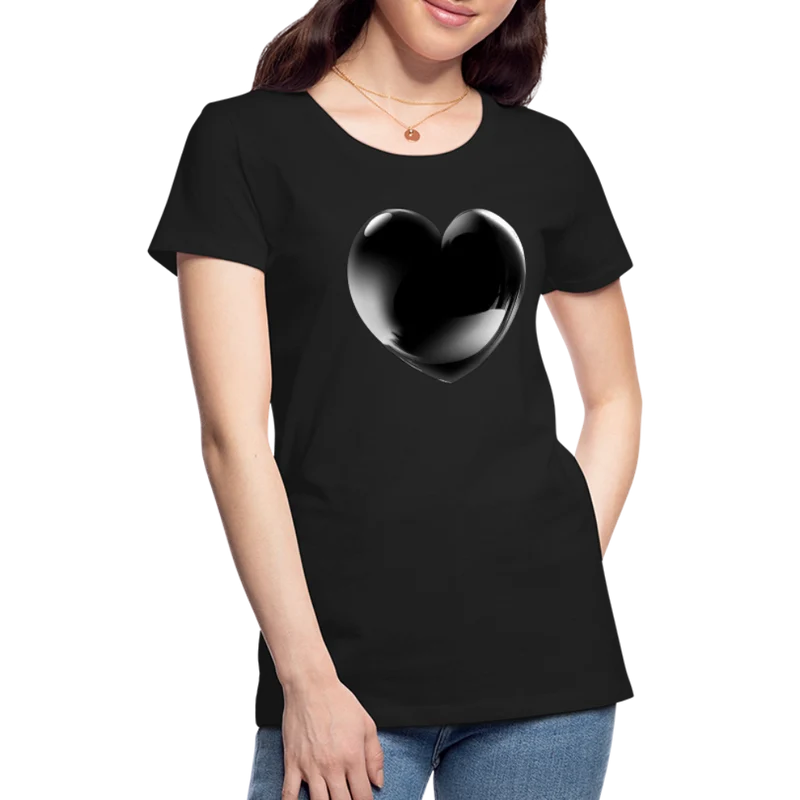 Damen Sommer Top 3D Herz T-Shirt Rundhals Streetwear lockeres Damentop