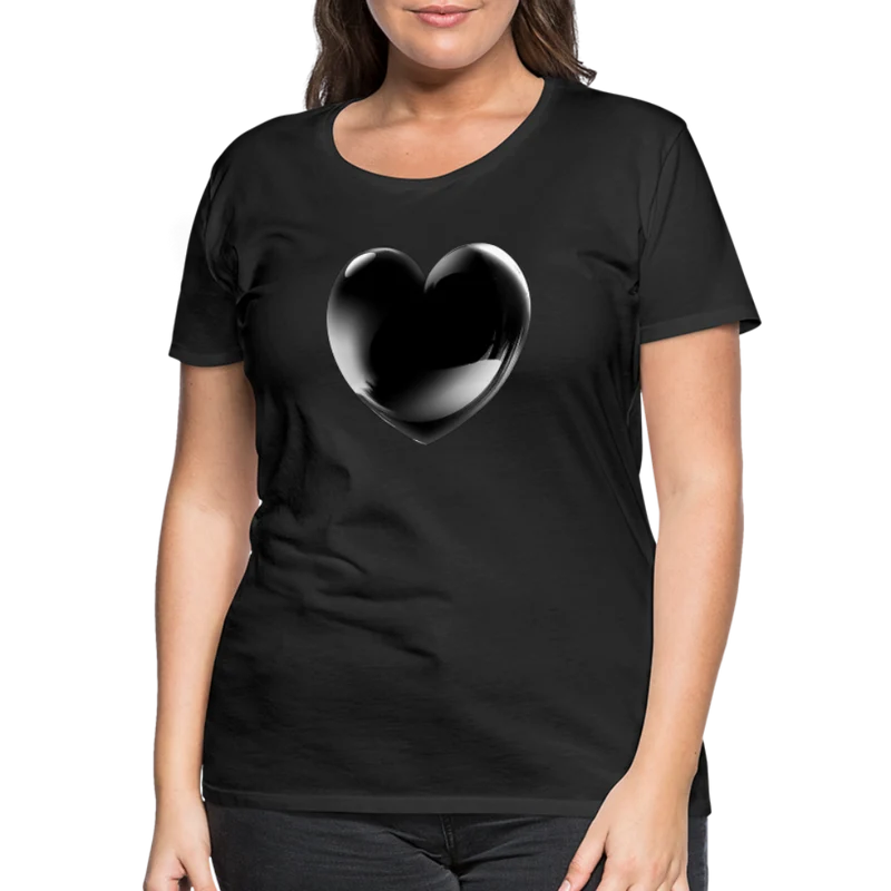 Damen Sommer Top 3D Herz T-Shirt Rundhals Streetwear lockeres Damentop