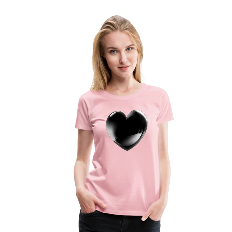 Damen Sommer Top 3D Herz T-Shirt Rundhals Streetwear lockeres Damentop