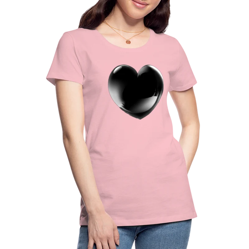 Damen Sommer Top 3D Herz T-Shirt Rundhals Streetwear lockeres Damentop