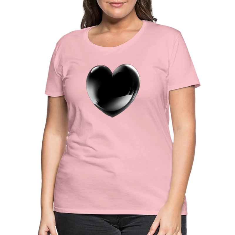 Damen Sommer Top 3D Herz T-Shirt Rundhals Streetwear lockeres Damentop