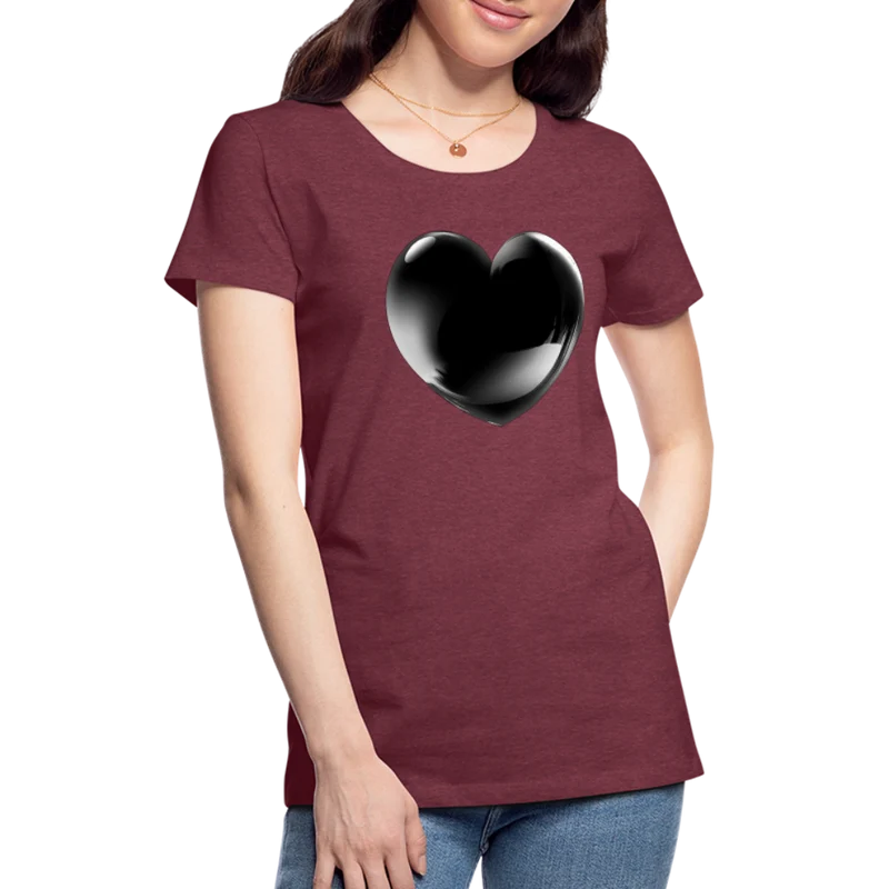 Damen Sommer Top 3D Herz T-Shirt Rundhals Streetwear lockeres Damentop