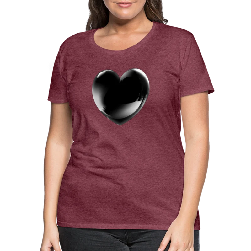 Damen Sommer Top 3D Herz T-Shirt Rundhals Streetwear lockeres Damentop