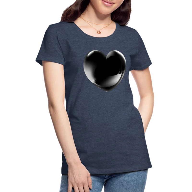Damen Sommer Top 3D Herz T-Shirt Rundhals Streetwear lockeres Damentop