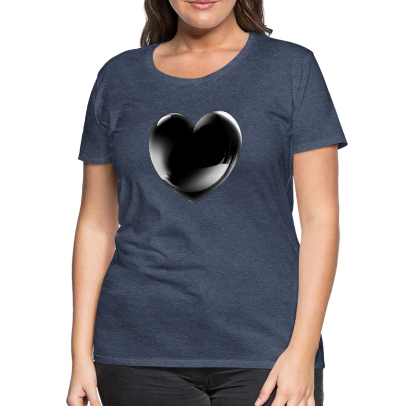 Damen Sommer Top 3D Herz T-Shirt Rundhals Streetwear lockeres Damentop