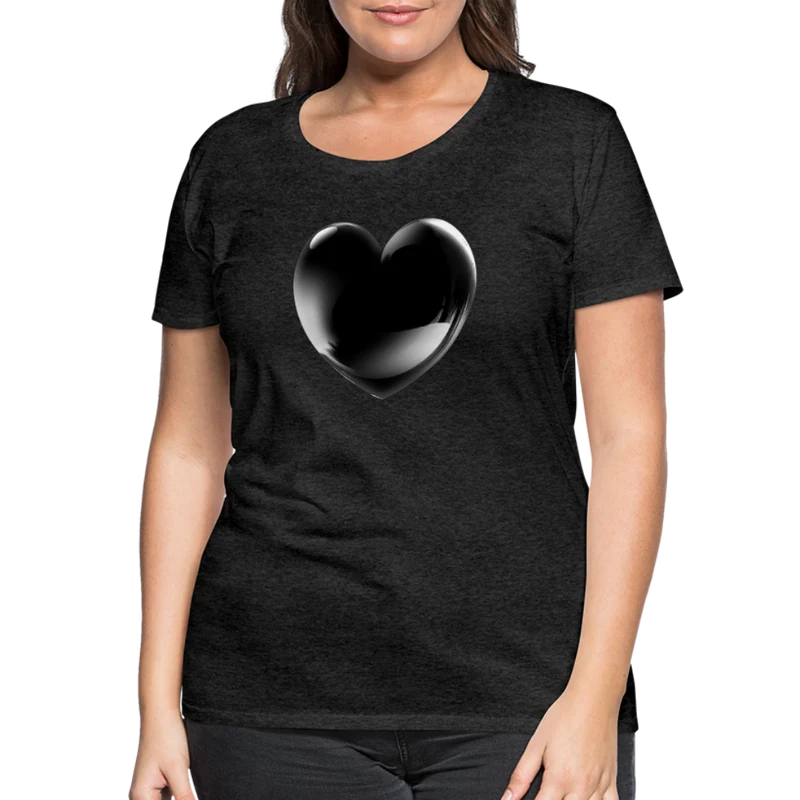 Damen Sommer Top 3D Herz T-Shirt Rundhals Streetwear lockeres Damentop