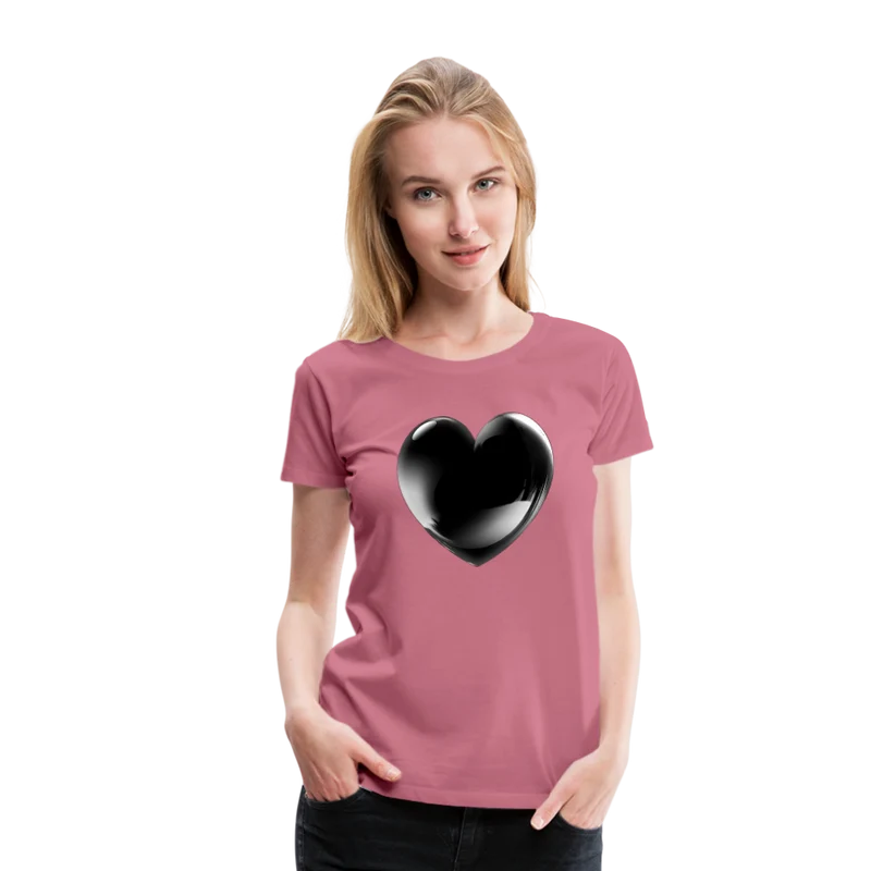 Damen Sommer Top 3D Herz T-Shirt Rundhals Streetwear lockeres Damentop