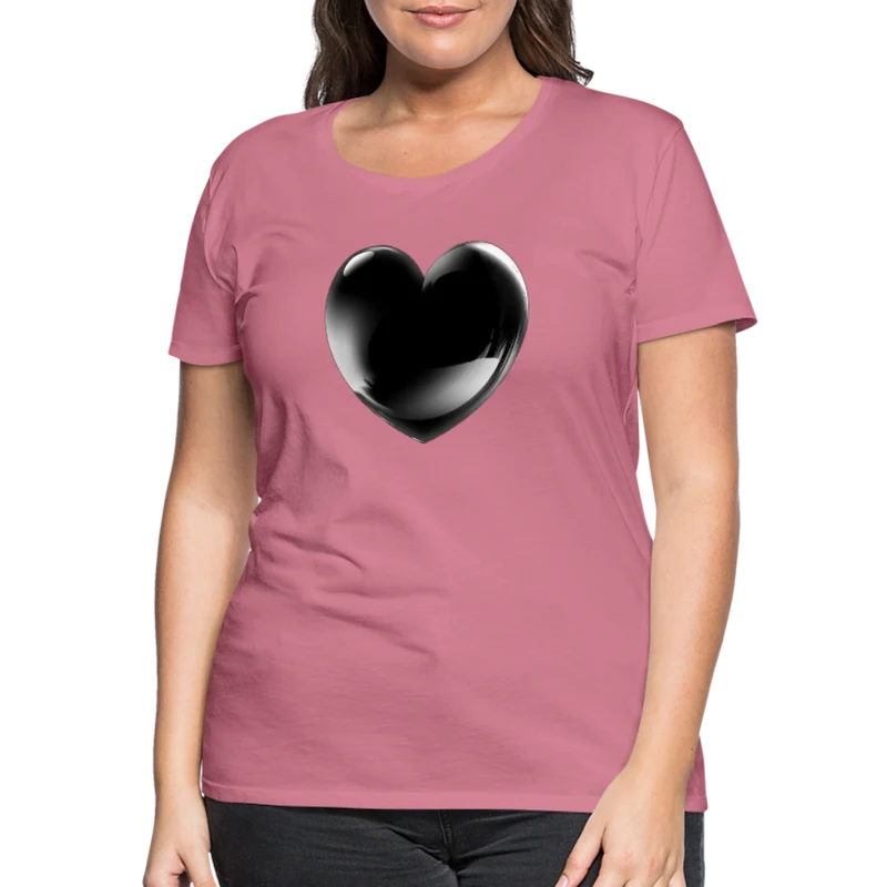 Damen Sommer Top 3D Herz T-Shirt Rundhals Streetwear lockeres Damentop