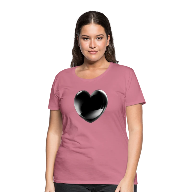 Damen Sommer Top 3D Herz T-Shirt Rundhals Streetwear lockeres Damentop