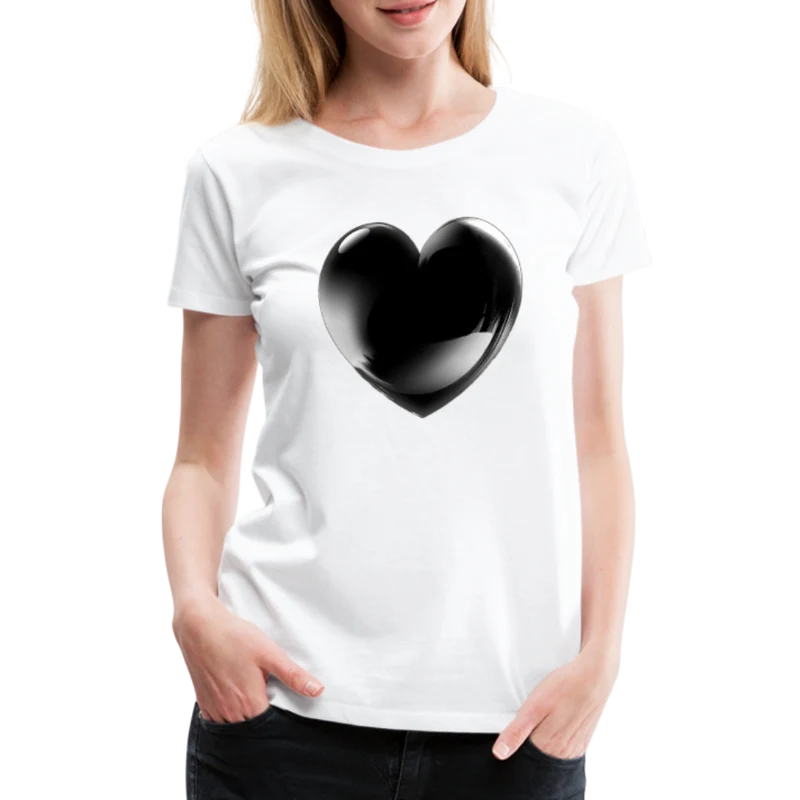 Damen Sommer Top 3D Herz T-Shirt Rundhals Streetwear lockeres Damentop