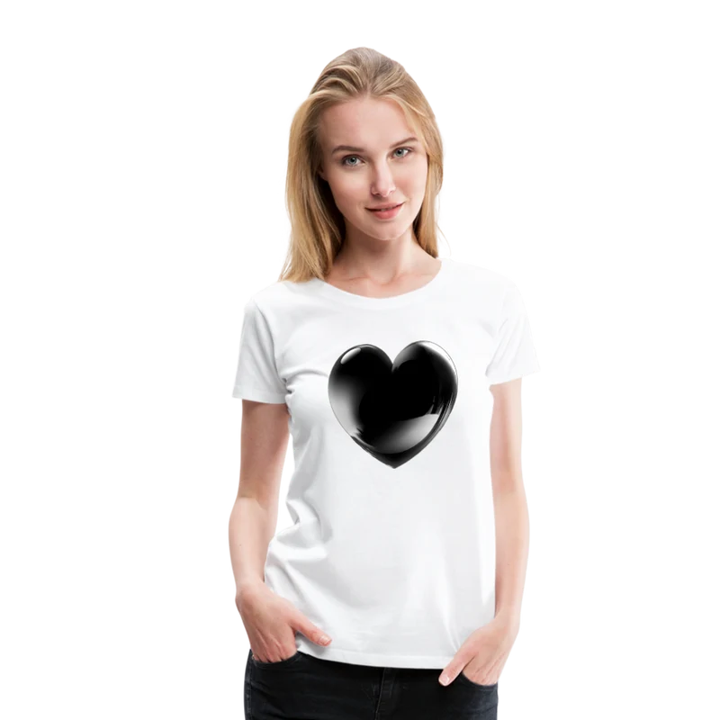 Damen Sommer Top 3D Herz T-Shirt Rundhals Streetwear lockeres Damentop
