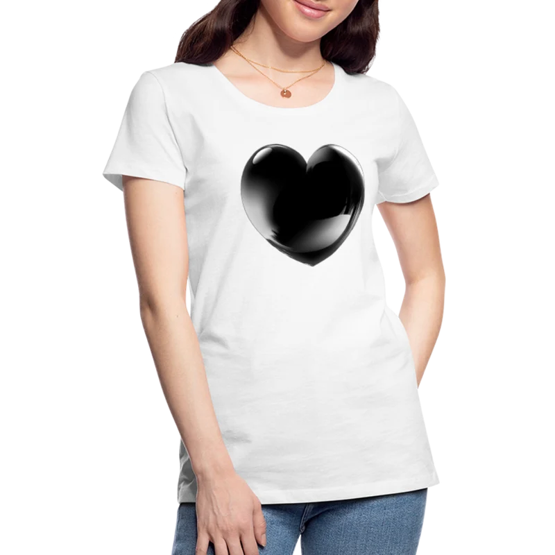 Damen Sommer Top 3D Herz T-Shirt Rundhals Streetwear lockeres Damentop