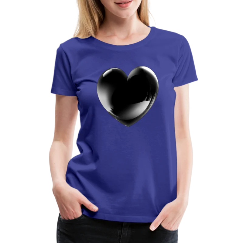 Damen Sommer Top 3D Herz T-Shirt Rundhals Streetwear lockeres Damentop