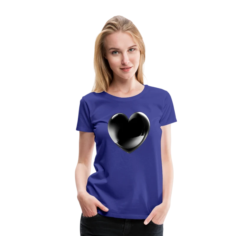 Damen Sommer Top 3D Herz T-Shirt Rundhals Streetwear lockeres Damentop