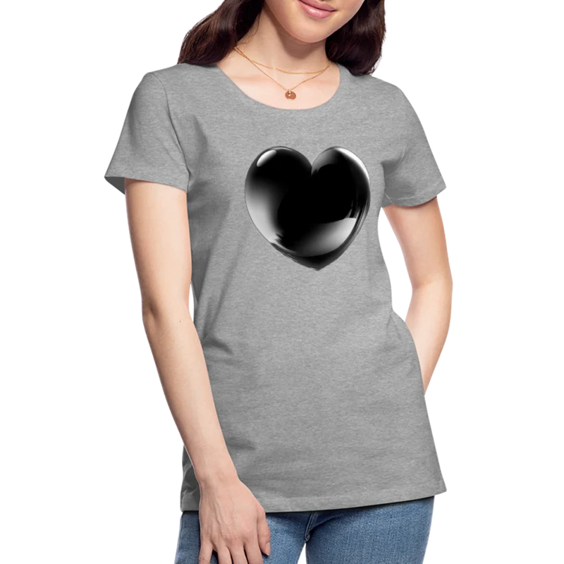 Damen Sommer Top 3D Herz T-Shirt Rundhals Streetwear lockeres Damentop