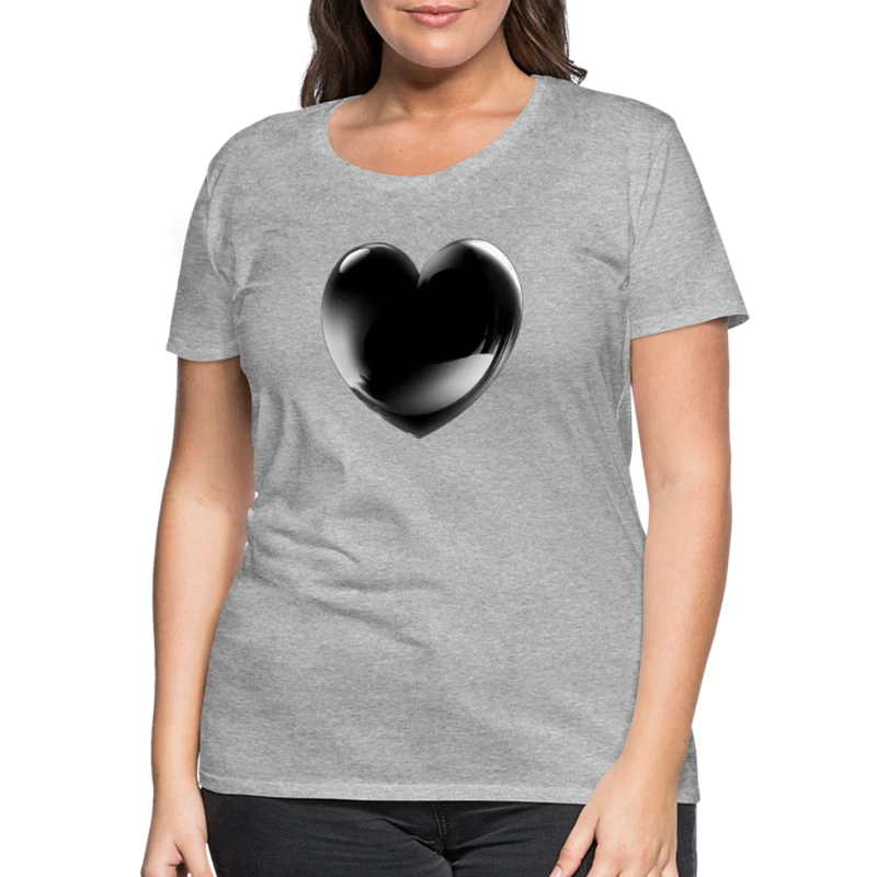 Damen Sommer Top 3D Herz T-Shirt Rundhals Streetwear lockeres Damentop